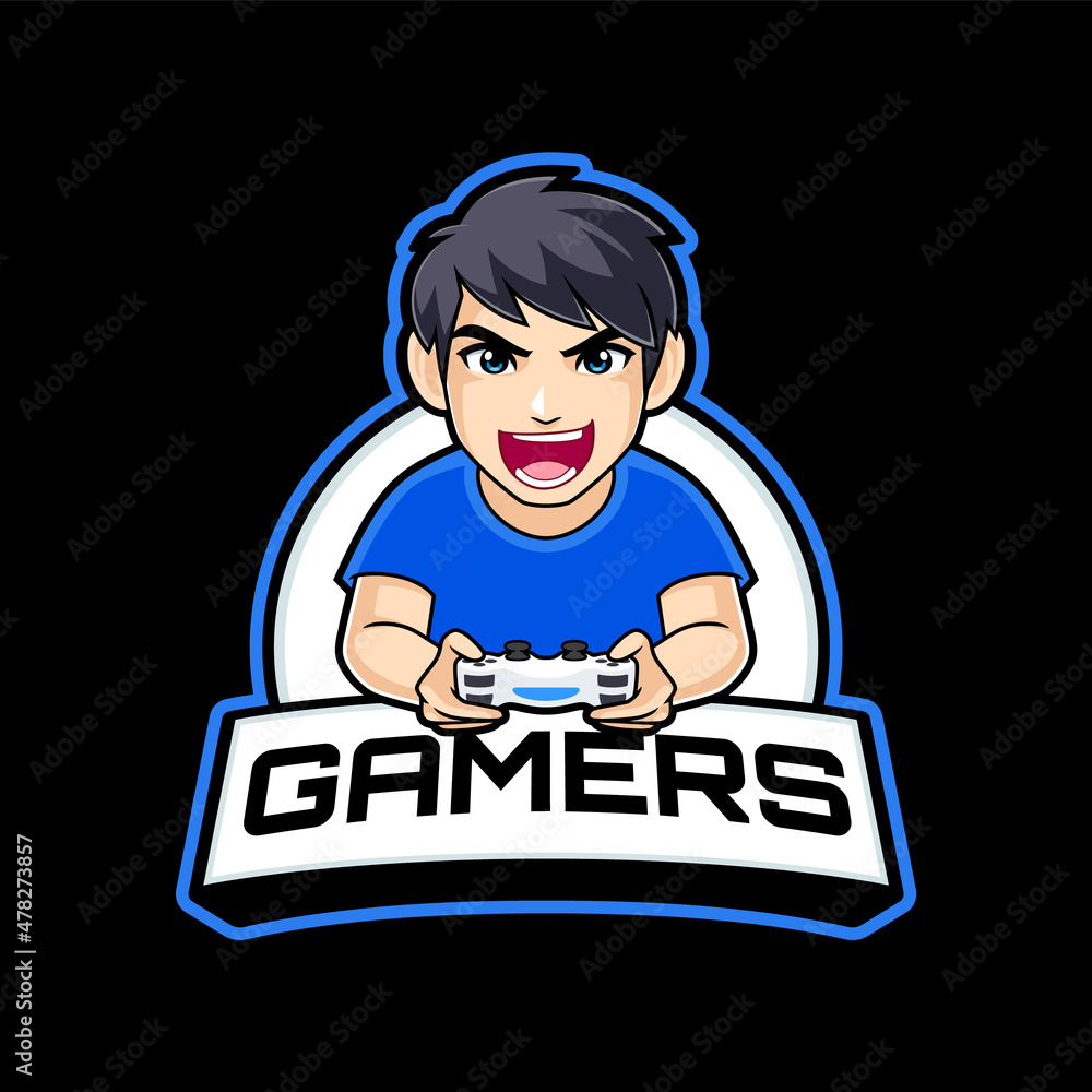 Premium Vector  Gamer boy cartoon logo illustration