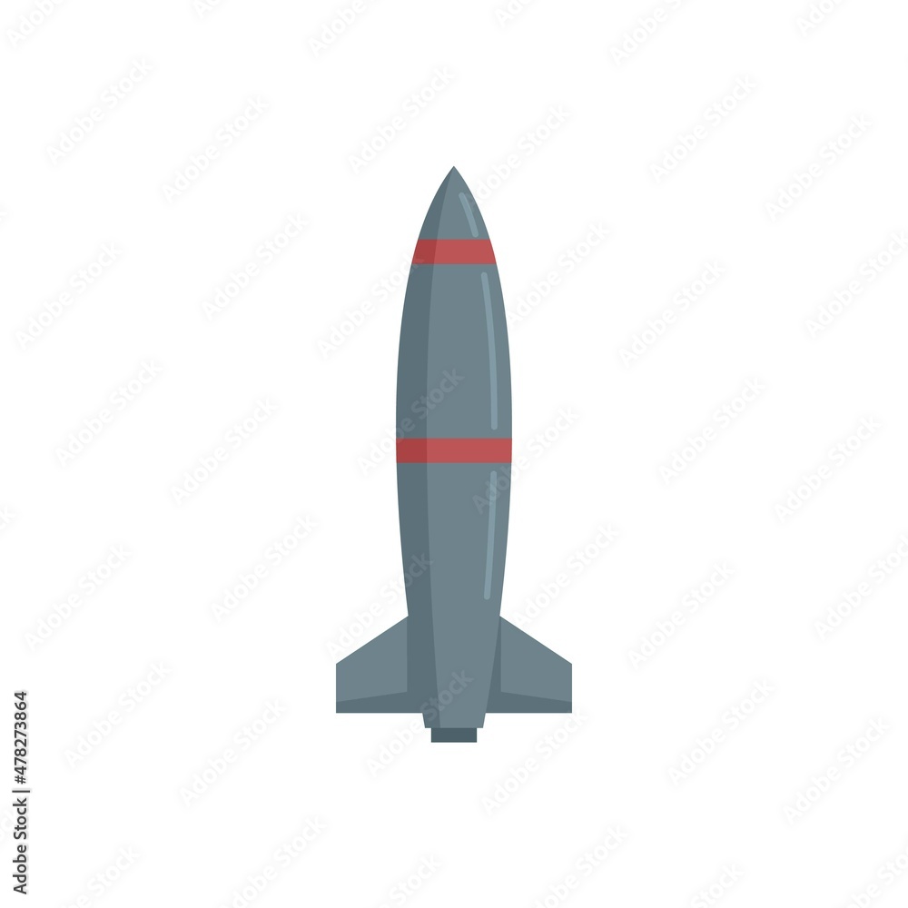 Missile strike icon flat isolated vector
