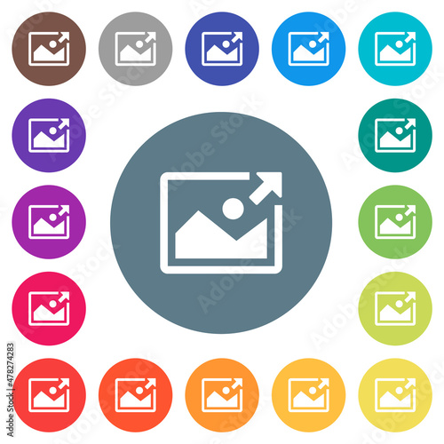 Export image flat white icons on round color backgrounds