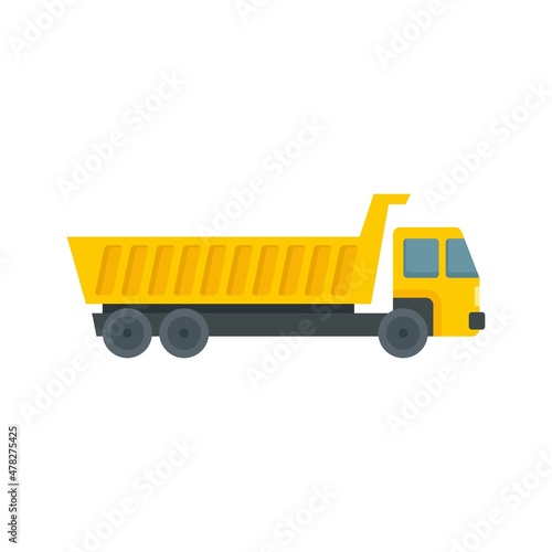 Tipper auto icon flat isolated vector