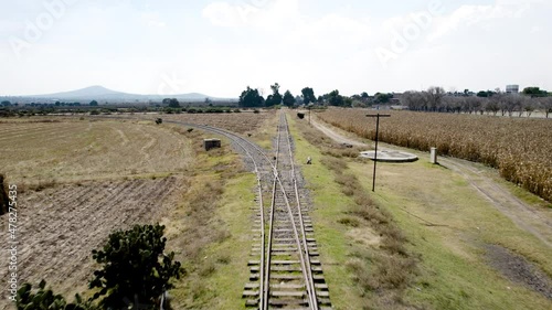 View of train ride with drone in mexico photo