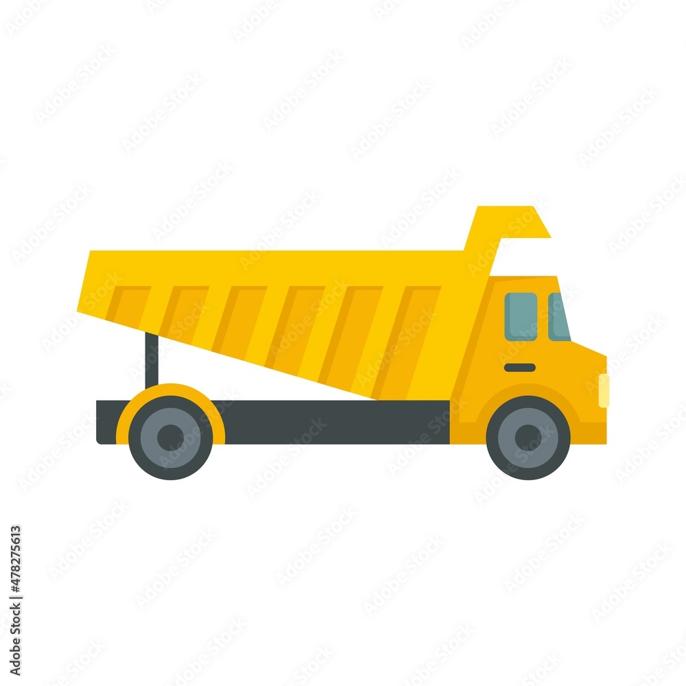 Tipper commercial icon flat isolated vector Tipper commercial icon flat isolated vector
