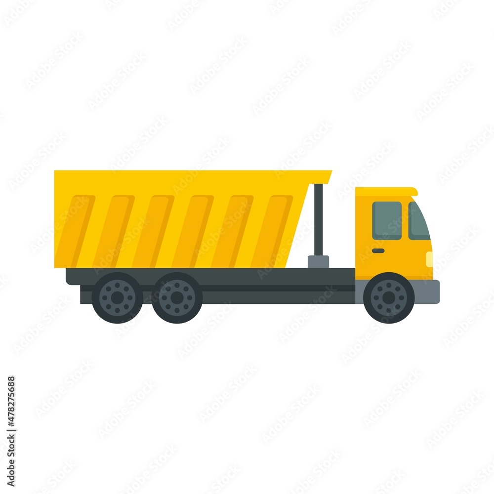Tipper vehicle icon flat isolated vector Tipper vehicle icon flat isolated vector