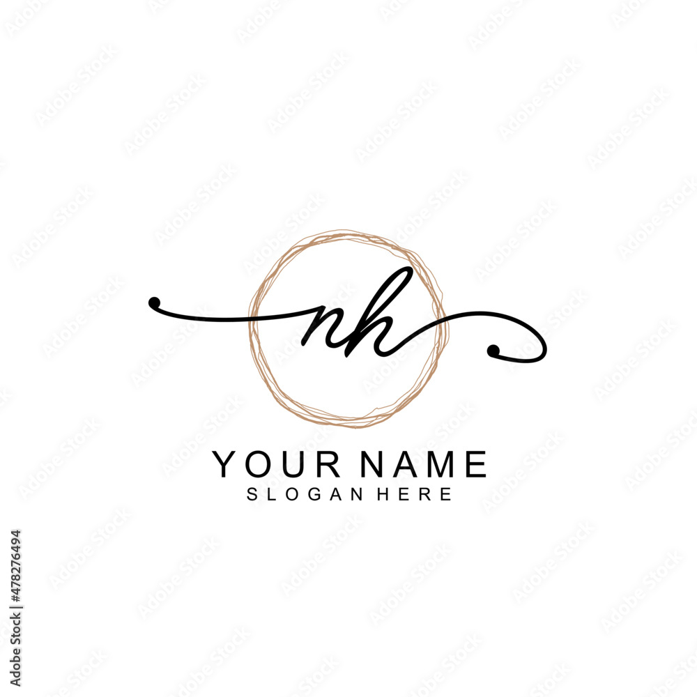 NH initial Signature logo template vector NH initial Signature logo template vector