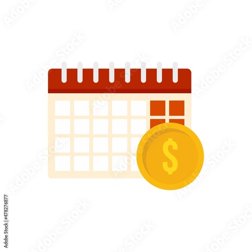 Calendar estimator icon flat isolated vector
