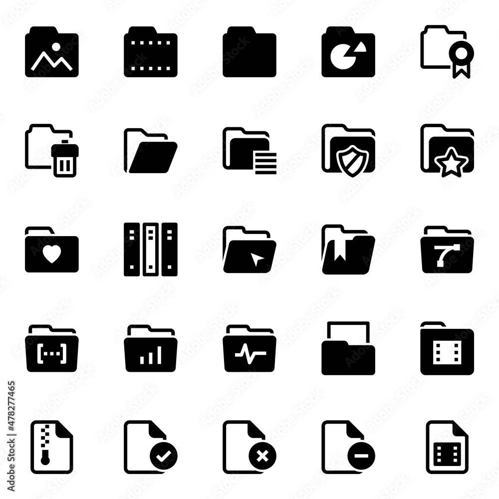 Glyph icons for file and folder. Glyph icons for file and folder.