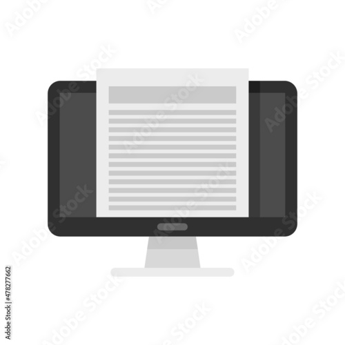 Estimator pc moitor icon flat isolated vector