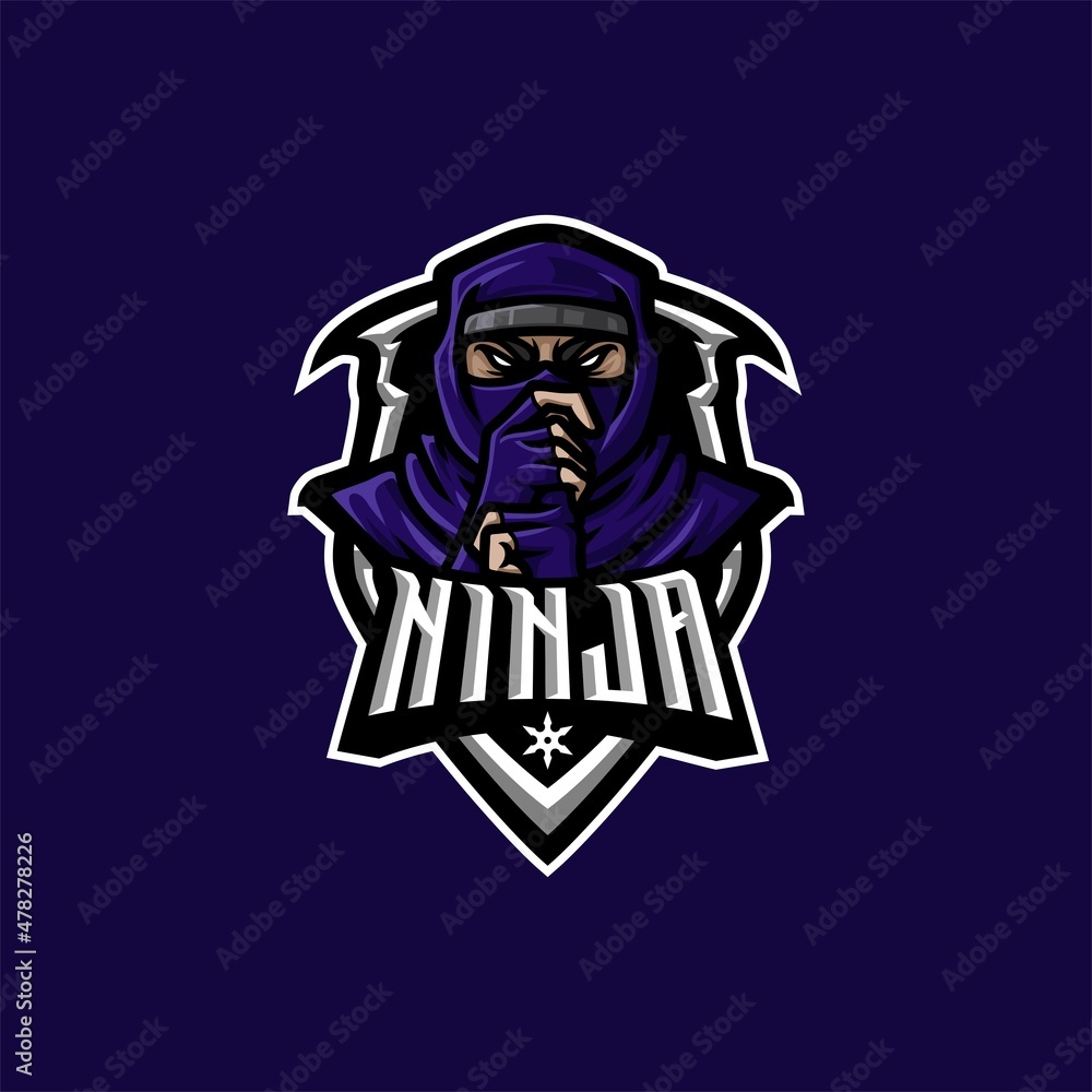 illustration vector graphic of Ninja mascot logo perfect for sport and e-sport team