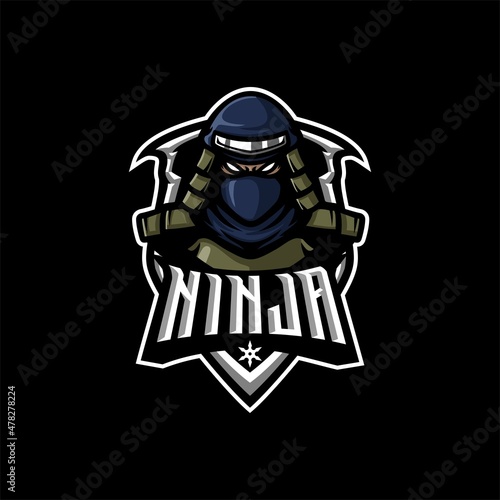 illustration vector graphic of Ninja mascot logo perfect for sport and e-sport team