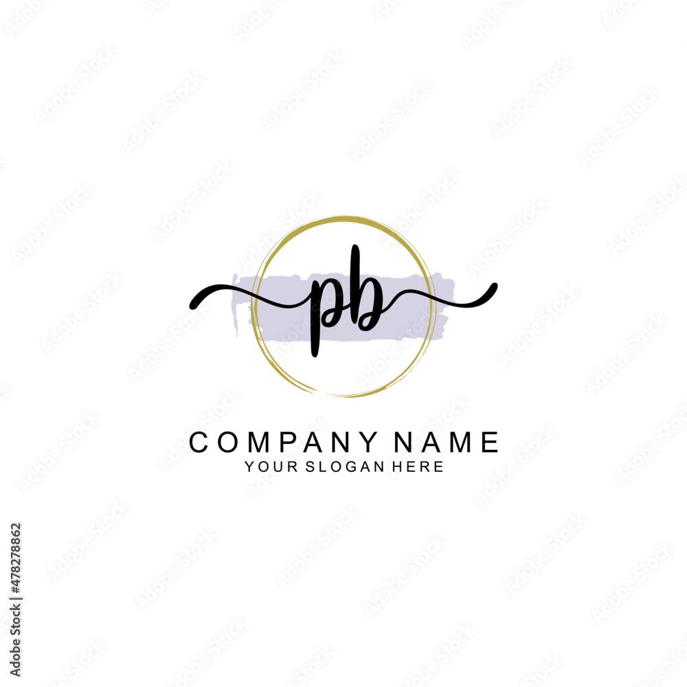 PB Initial handwriting logo with circle hand drawn template vector PB Initial handwriting logo with circle hand drawn template vector
