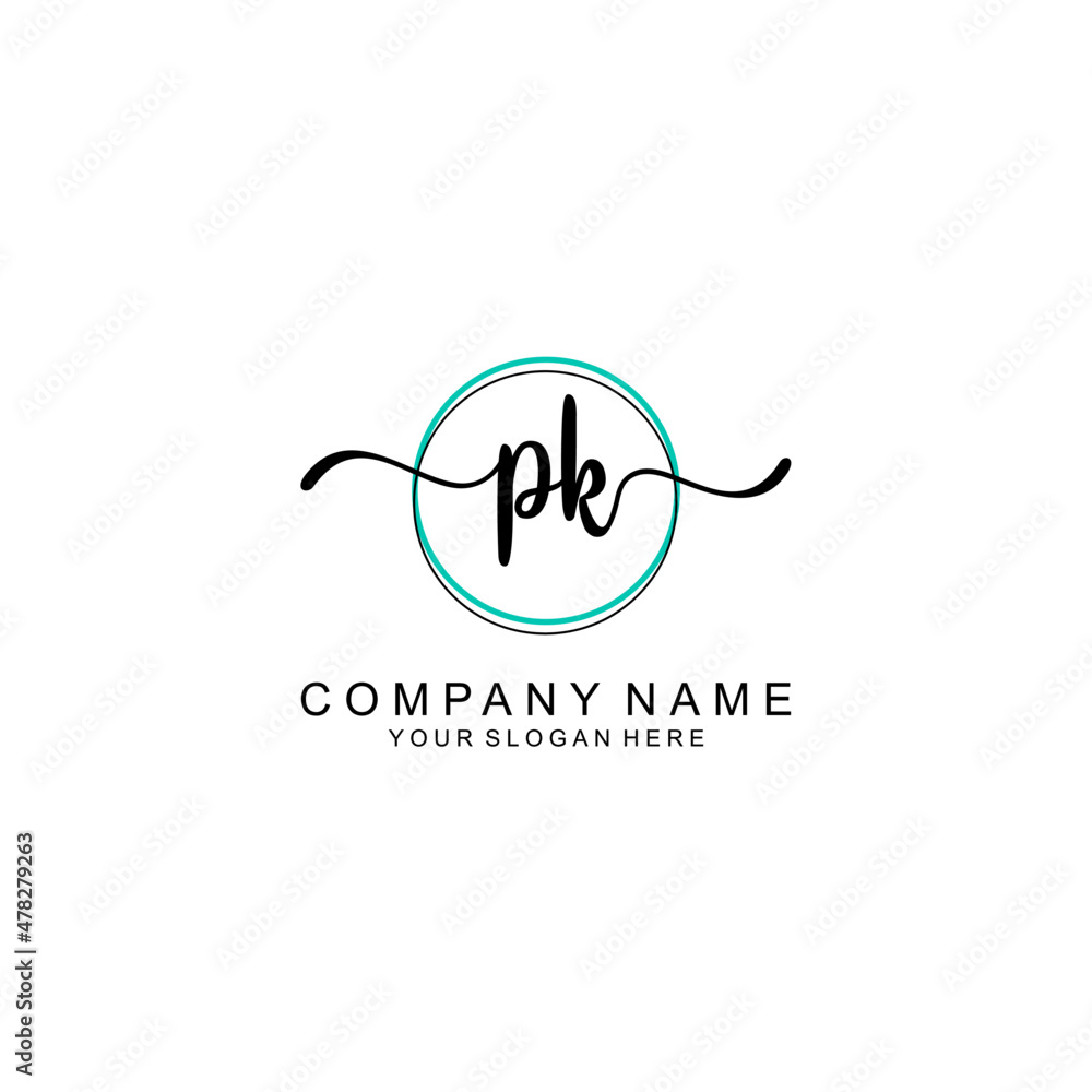 PK Initial handwriting logo with circle hand drawn template vector PK Initial handwriting logo with circle hand drawn template vector