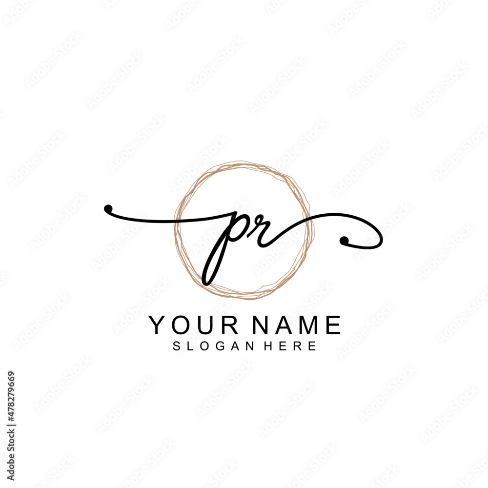 PR initial Signature logo template vector PR initial Signature logo template vector