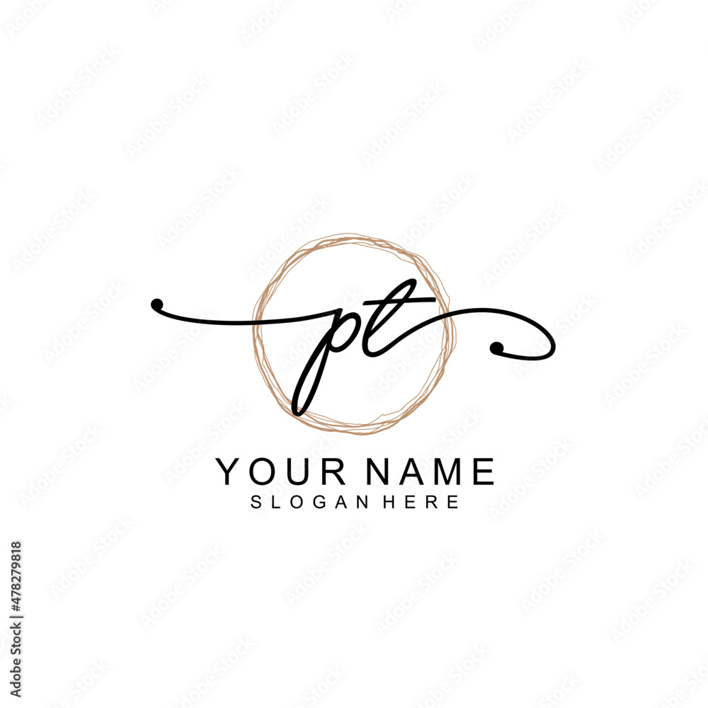 PT initial Signature logo template vector PT initial Signature logo template vector