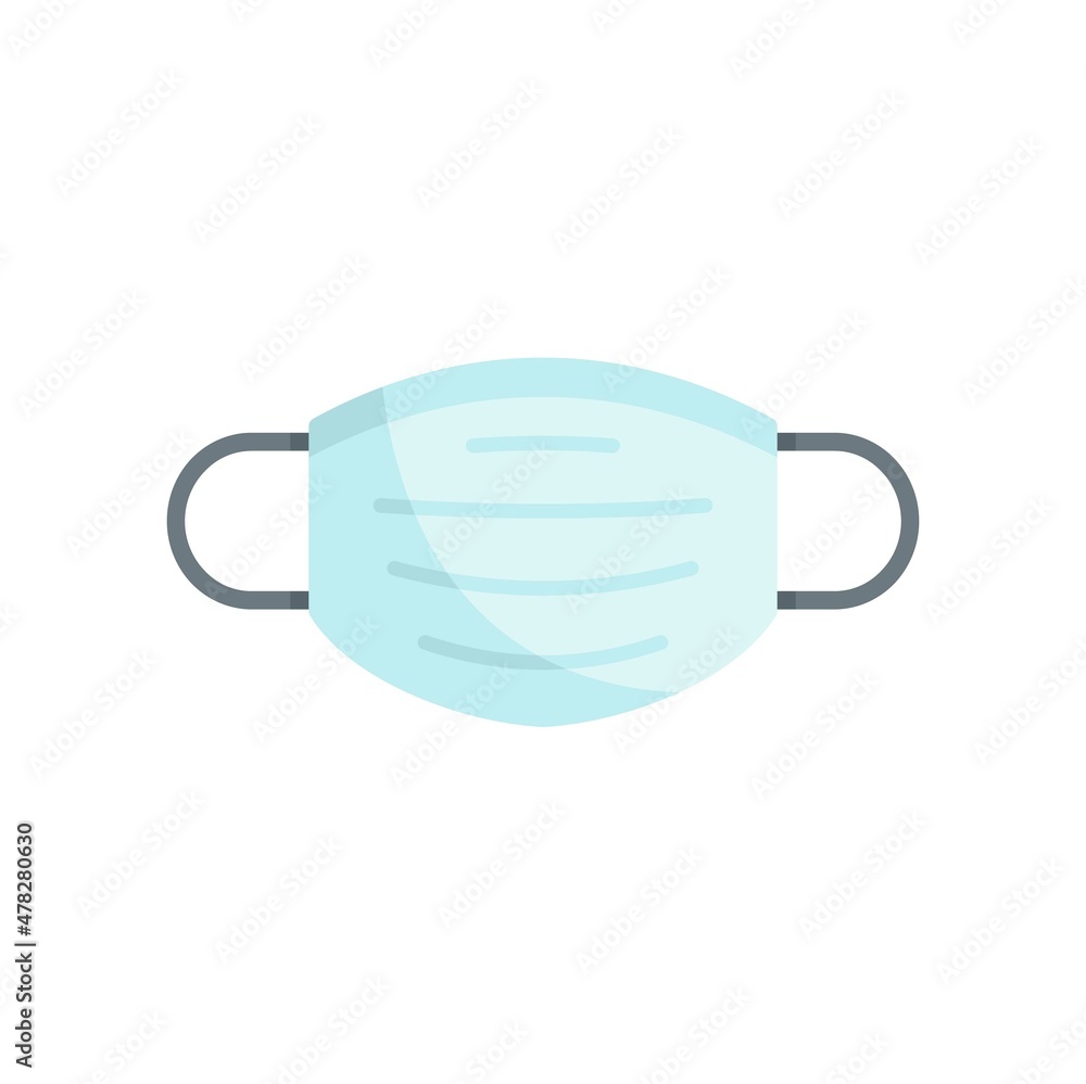 Medical mask icon flat isolated vector Medical mask icon flat isolated vector
