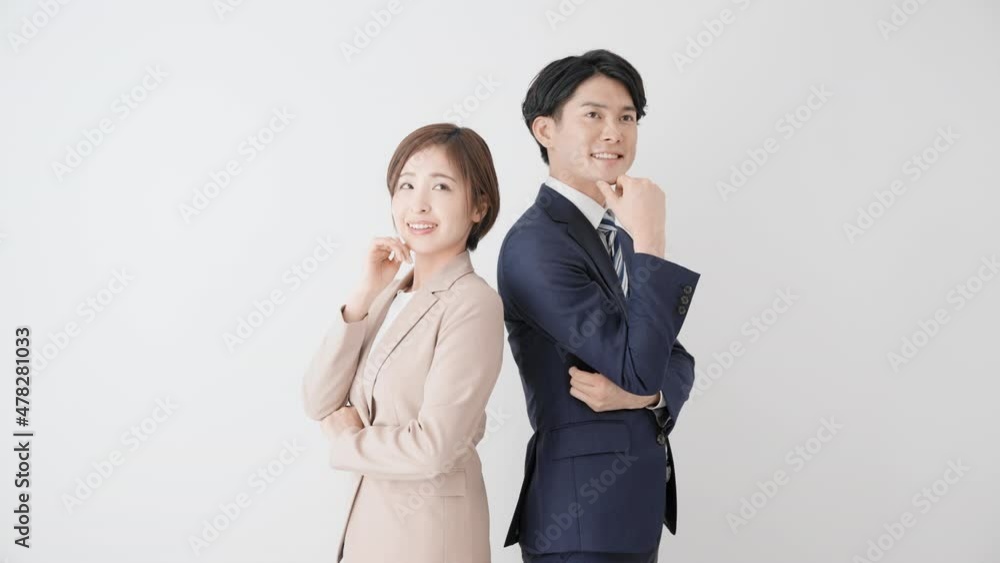 考えるビジネスマンとビジネスウーマン 考えるビジネスマンとビジネスウーマン