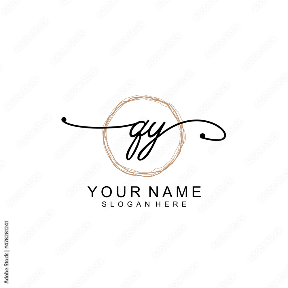 QY initial Signature logo template vector QY initial Signature logo template vector