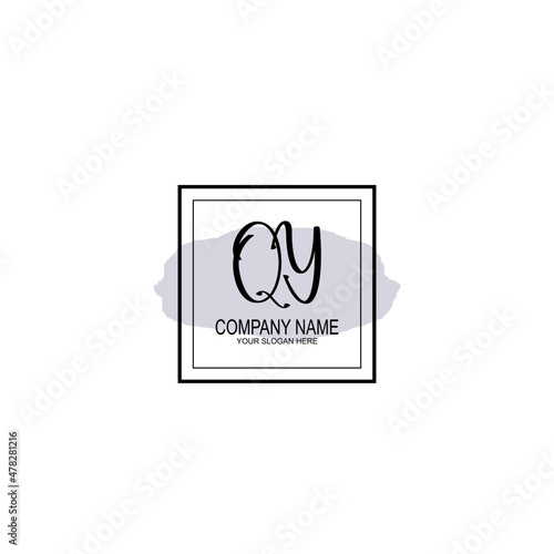 Letter QY minimalist wedding monogram vector