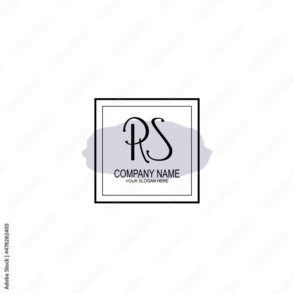 Letter RS minimalist wedding monogram vector
