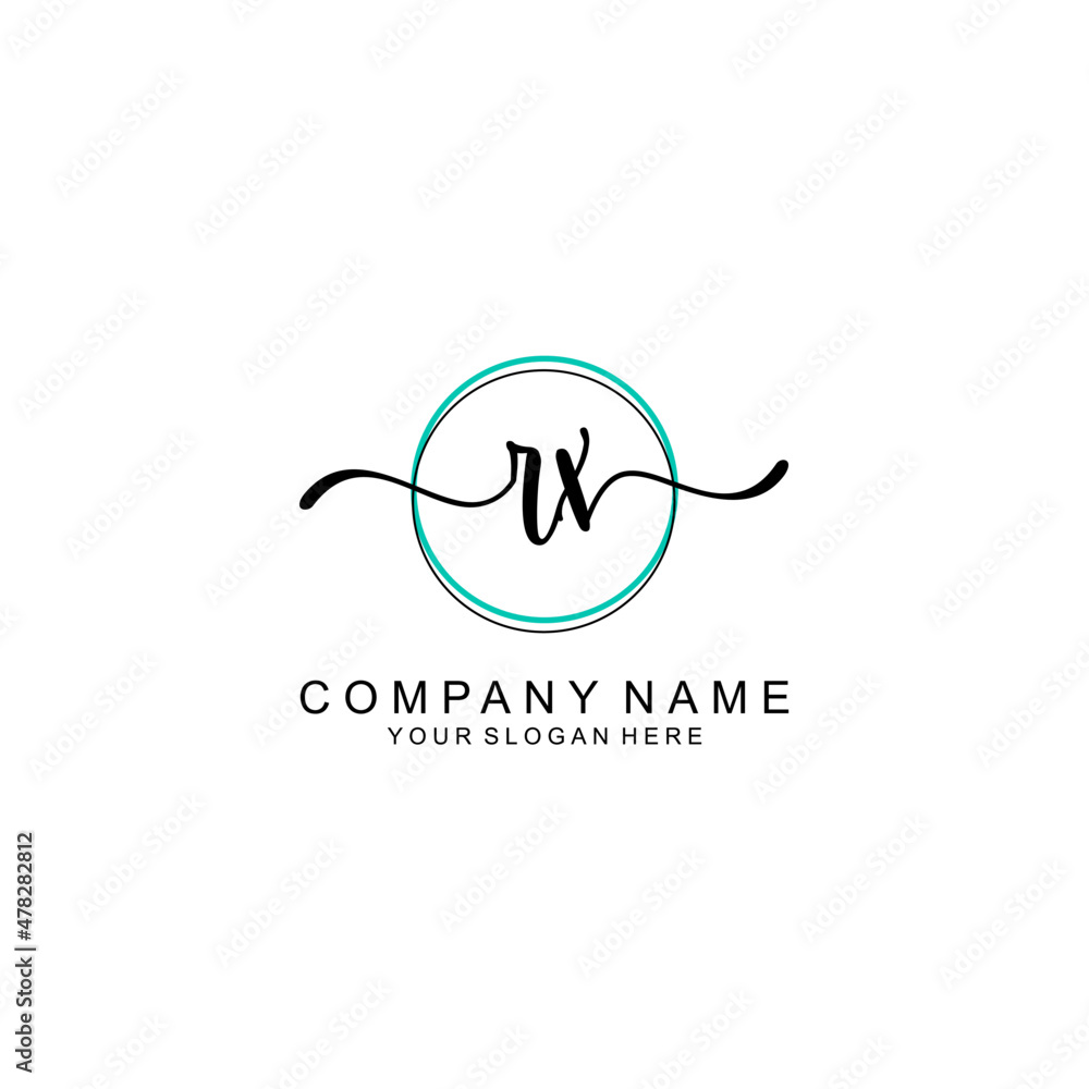 RX Initial handwriting logo with circle hand drawn template vector RX Initial handwriting logo with circle hand drawn template vector
