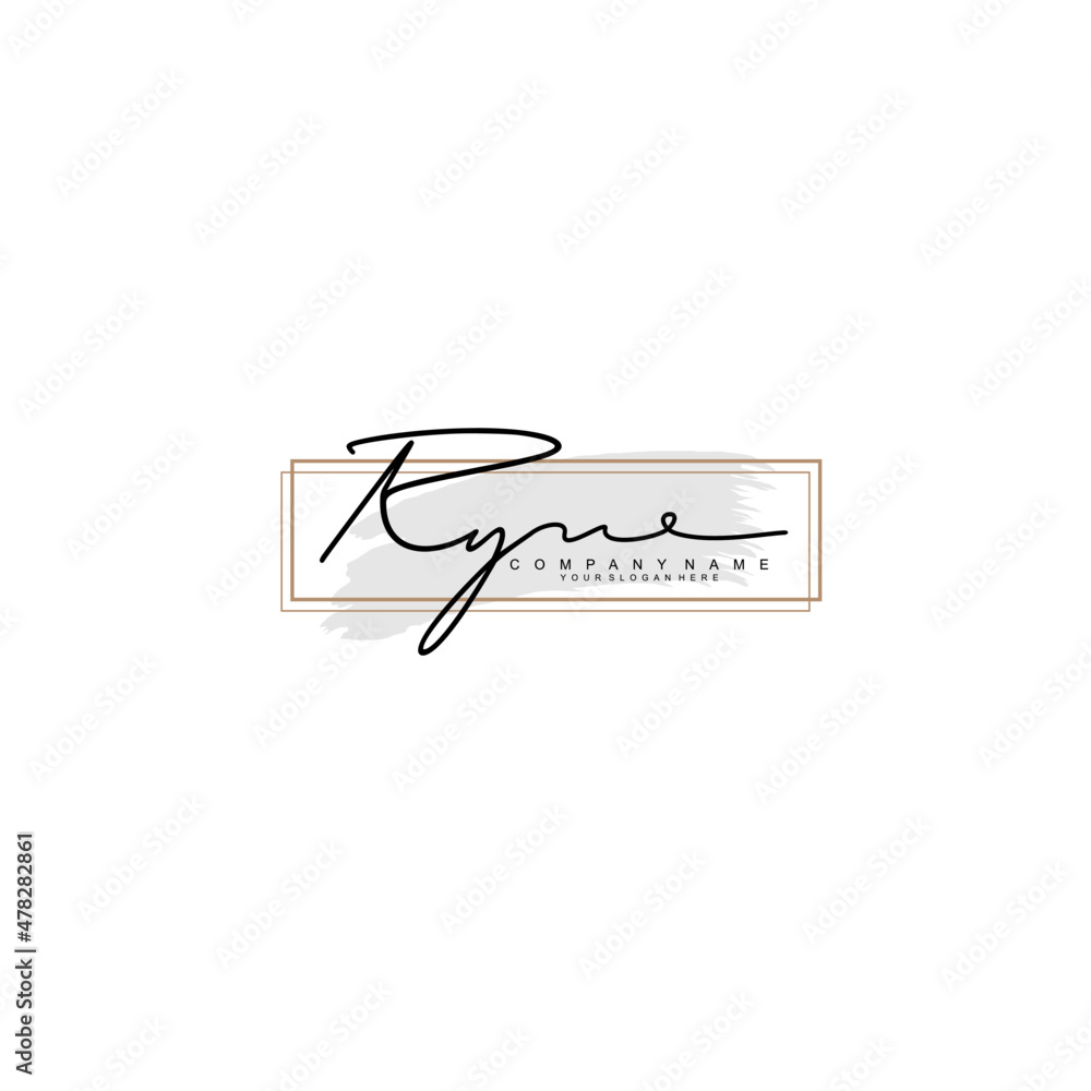 RY initial Signature logo template vector RY initial Signature logo template vector