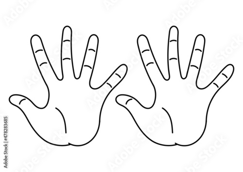 hand drawn illustration of a finger showing the number ten on white background