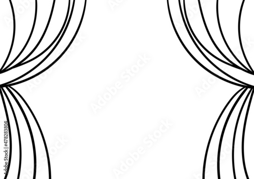 hand drawn curtain on a white background