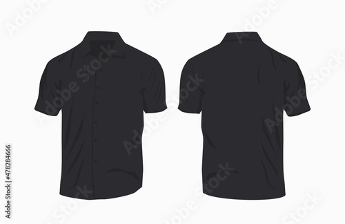 Shirt Template Realistic Vector Front and Back Design