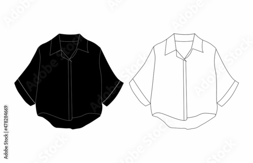 Mode Fashion Woman Tshirt Set Vector Design Concept