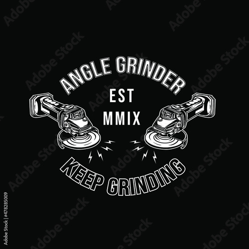 illustration vektor graphic of angle grinder suitable for t shirt desain