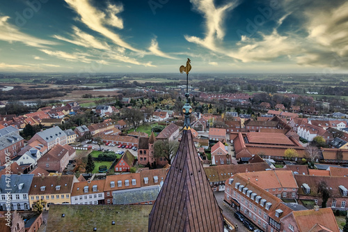 Rooftops seen from the cathedral in the medieval city Ribe, Denmark photo