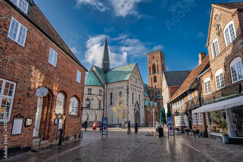 Cathedral in old medieval city Ribe, Denmark