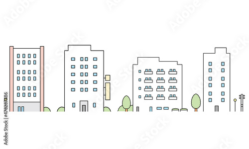 中層ビルのイラスト素材