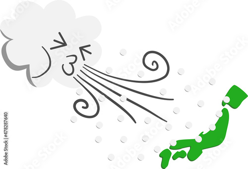 日本に強風と大雪をもたらす雲