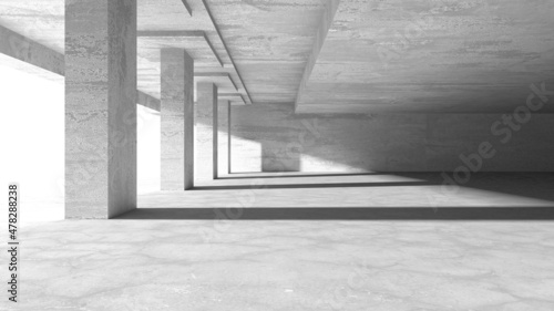 Abstract architecture background. Empty rough concrete interior