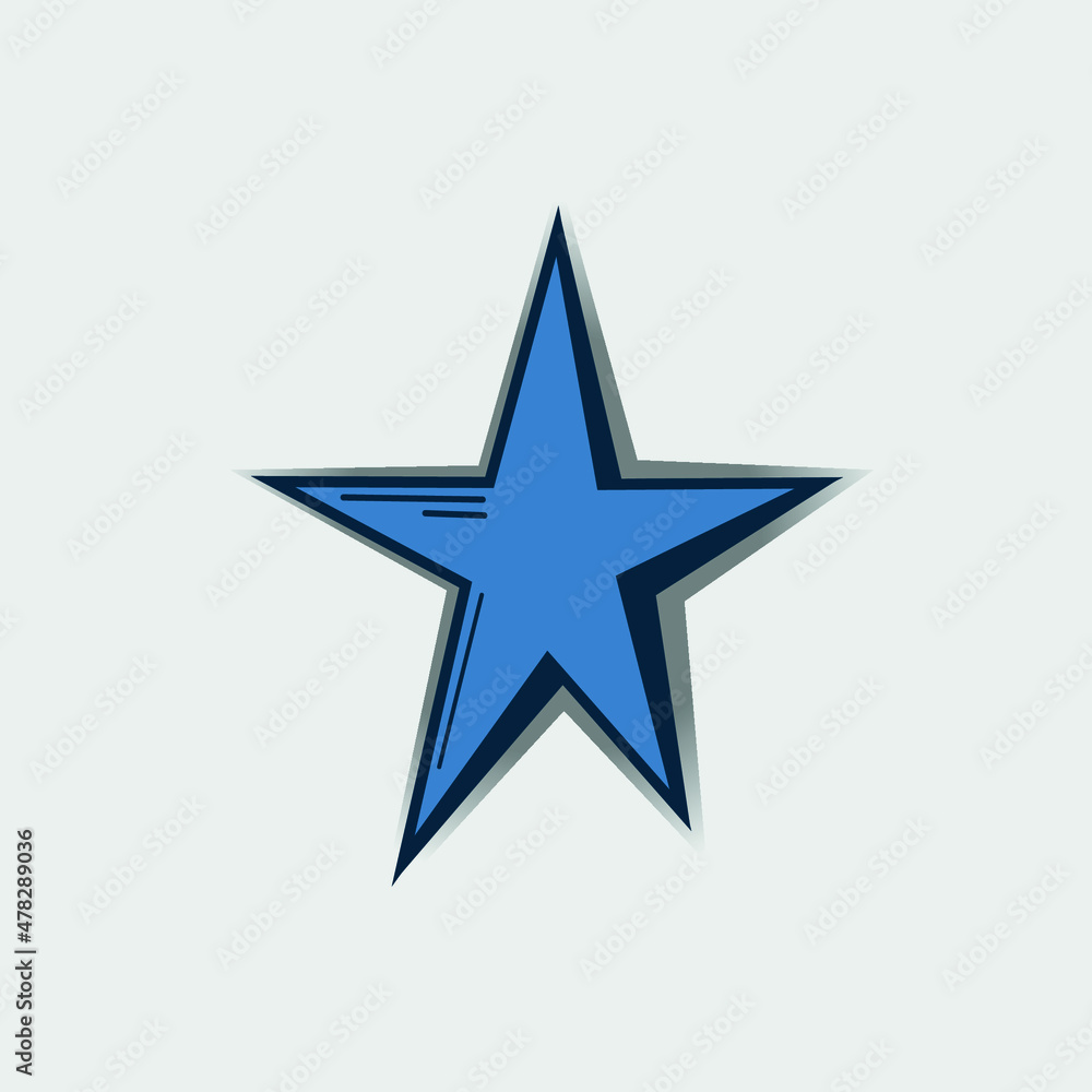 Obraz premium awesome blue star flat vector illustration