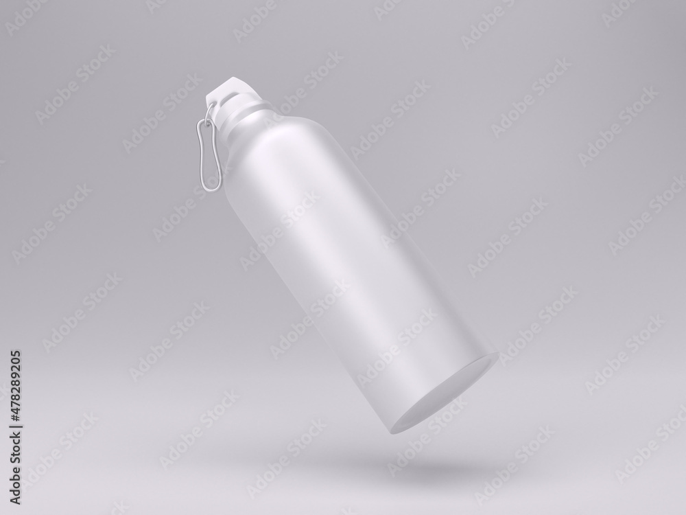 3d render empty white metal bottle mockup template photo in white background isolated view 3d render empty white metal bottle mockup template photo in white background isolated view