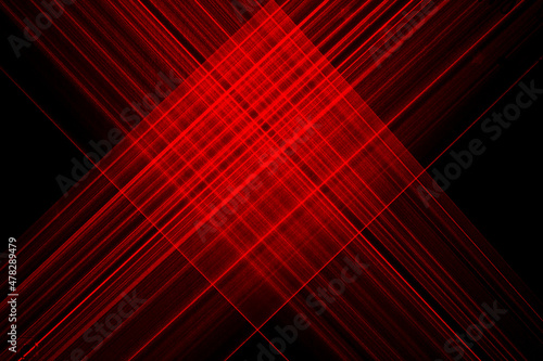 Obraz na płótnie Abstract red lines drawn by light on a black background w salonie