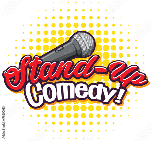 Stand Up Comedy banner with microphone