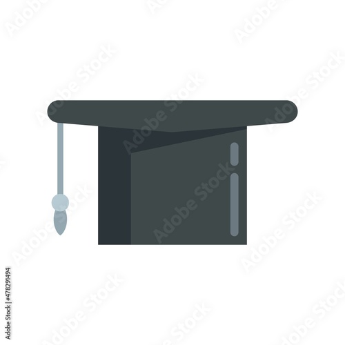 Foreign language graduation hat icon flat isolated vector