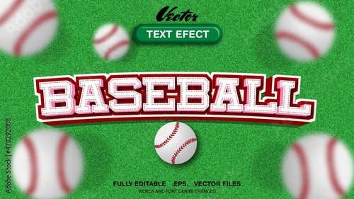 baseball editable text effect premium vector