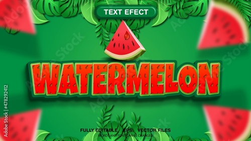 watermelon editable text effect premium vector