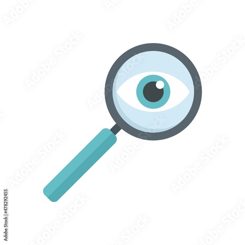 Investigator magnifier icon flat isolated vector