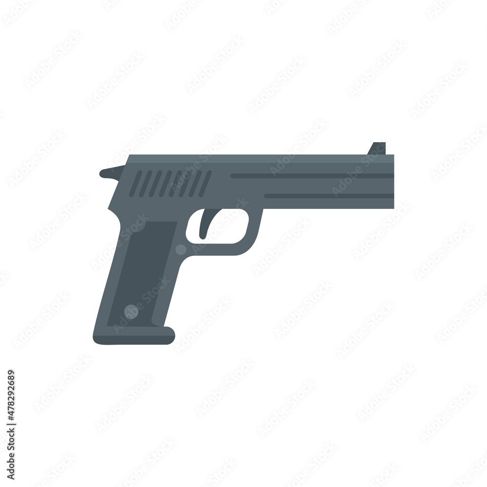 Investigator pistol icon flat isolated vector