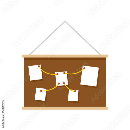 Investigator wall banner icon flat isolated vector