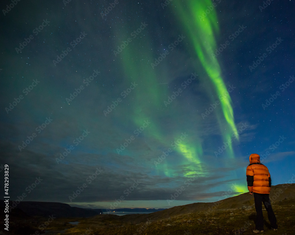 Obraz premium Northern Lights in Nordkapp, Northern Norway. Europe