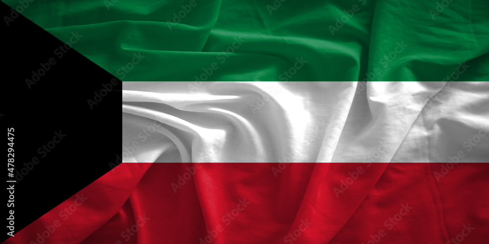 Kuwait flag with 3d effect