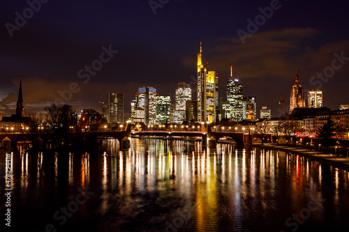 The Frankfurt Skyline at sunset  © hecke71