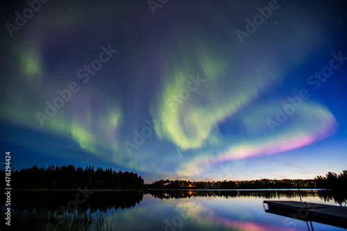 Quadro su tela Northern lights in Kiruna, Lapland, Northern Sweden