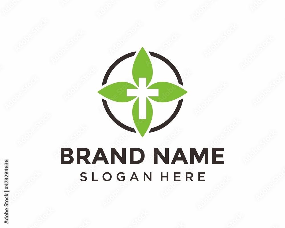 Leaf church logo design Leaf church logo design