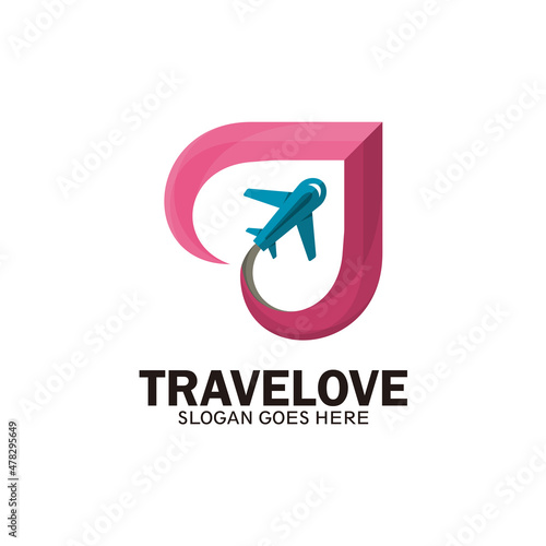 Love travel logo design, logo design for business travel